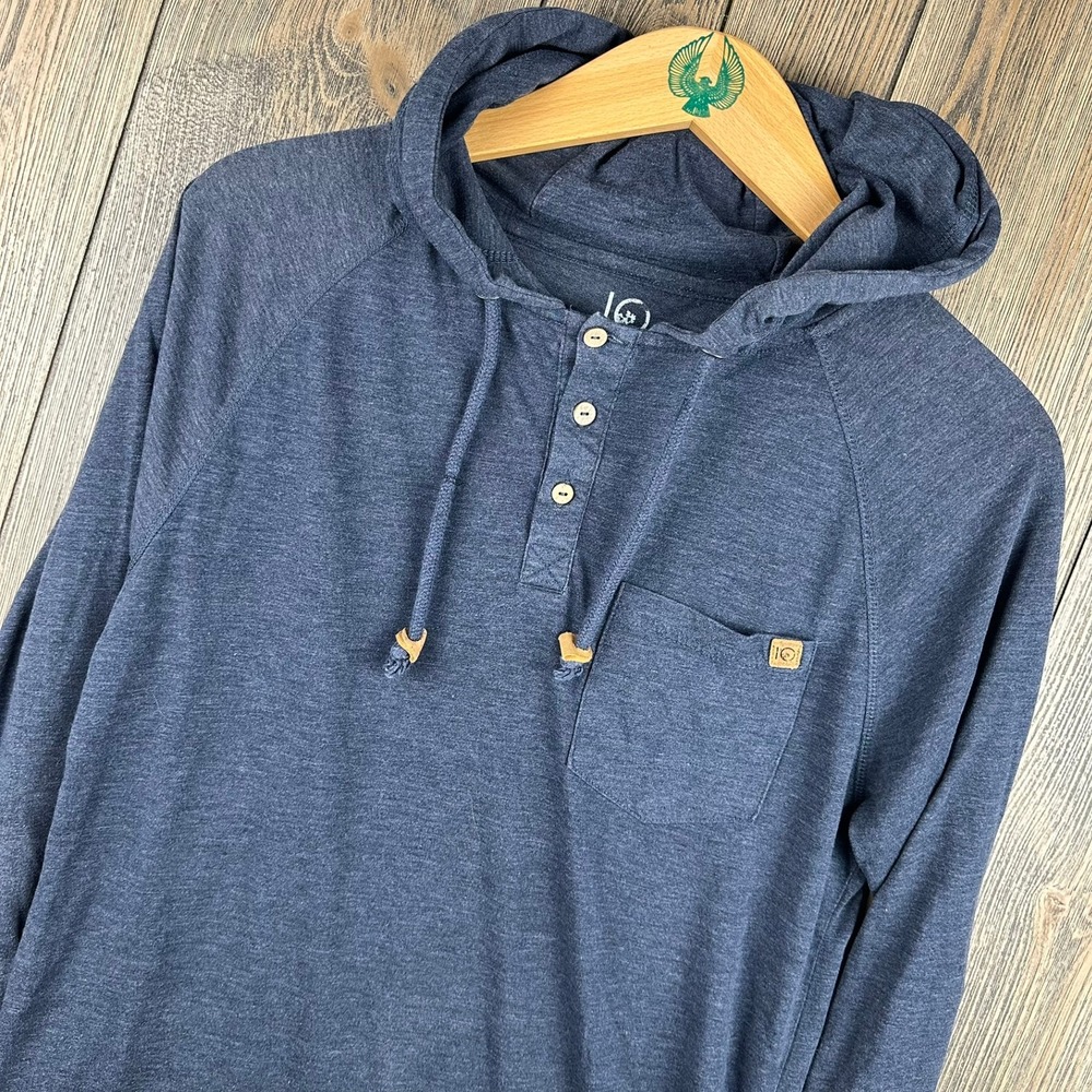 Tentree Hamilton Long Sleeve Shirt Lightweight Hoodie Blue Men Size Small